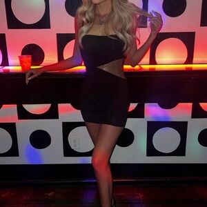 Superdown Black Strapless Mini Dress